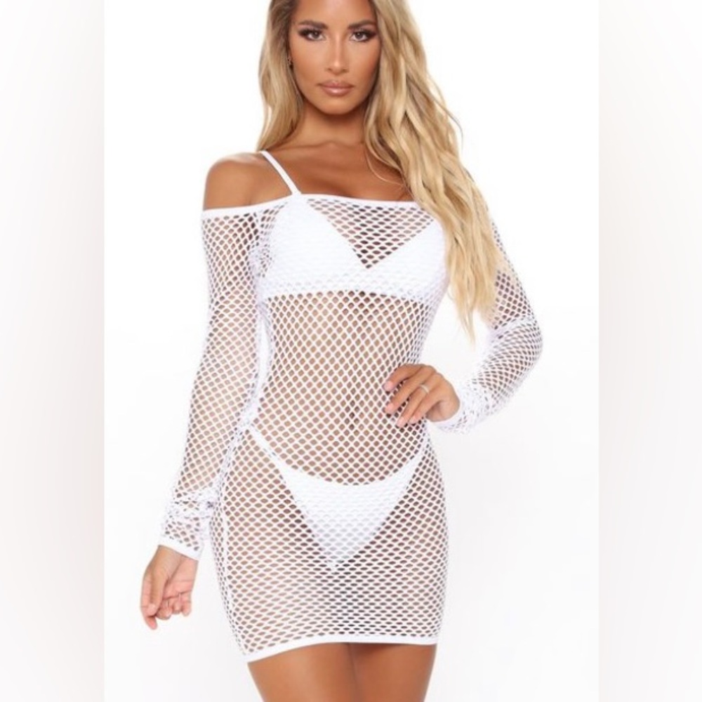 Sexy Fishnet White Cover-up
